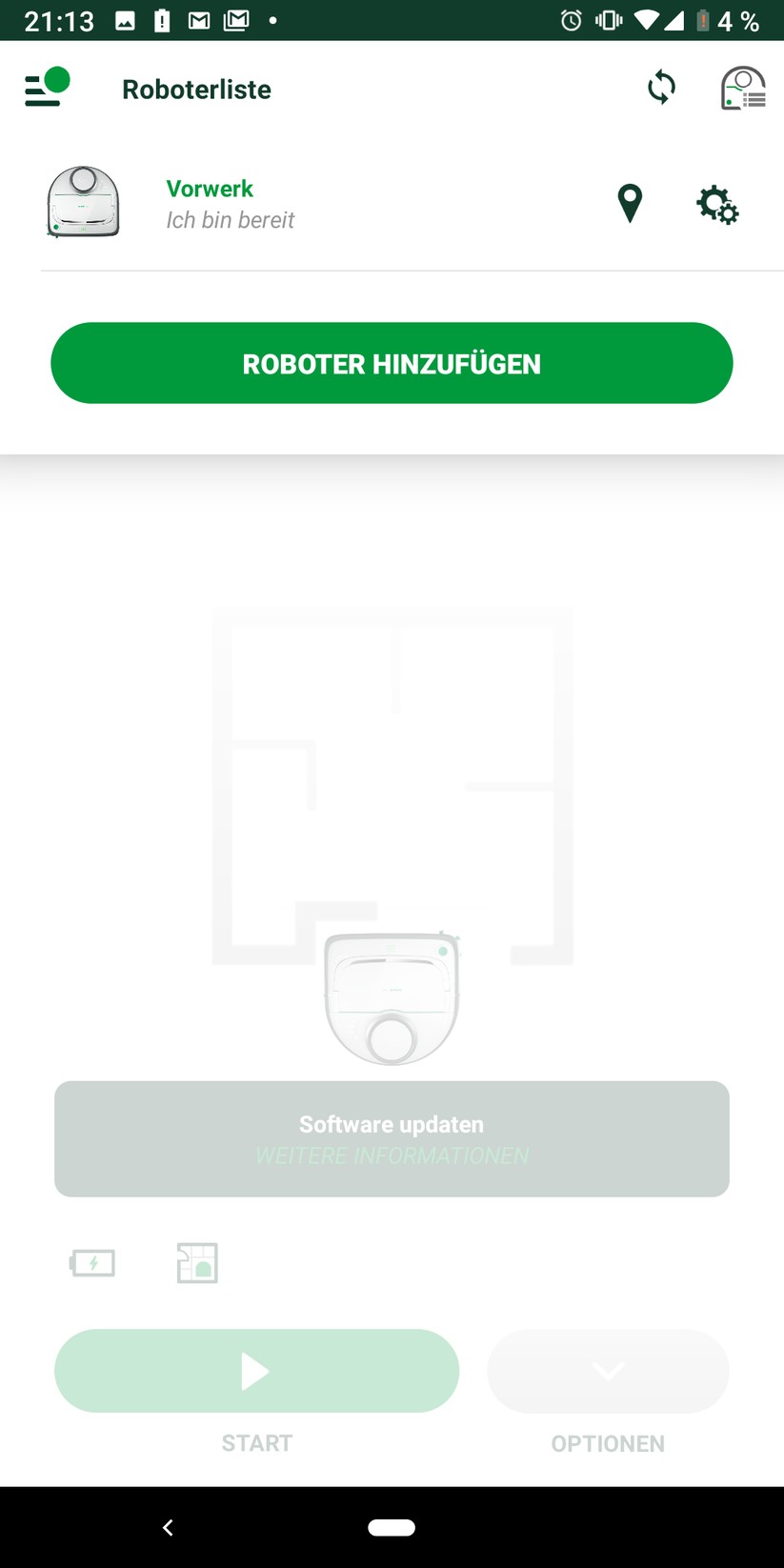Liste aller verbundenen Robotern …