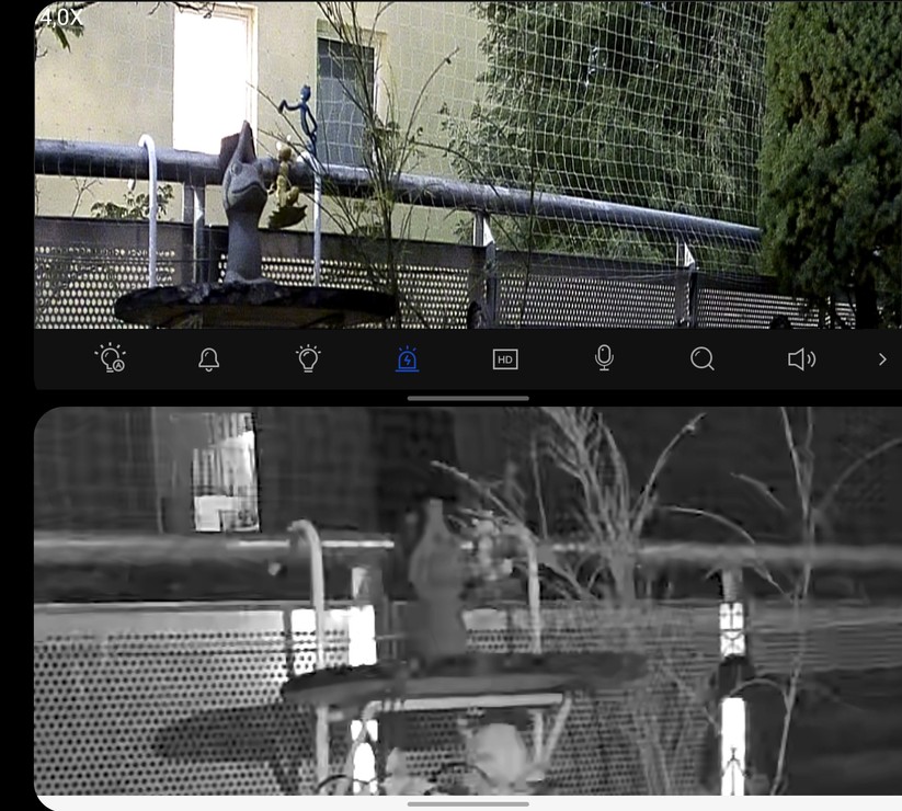 Annke NCD800 (I91BI): Zoom bei Nacht im Vergleich zur Eufycam 2 Pro (unten)