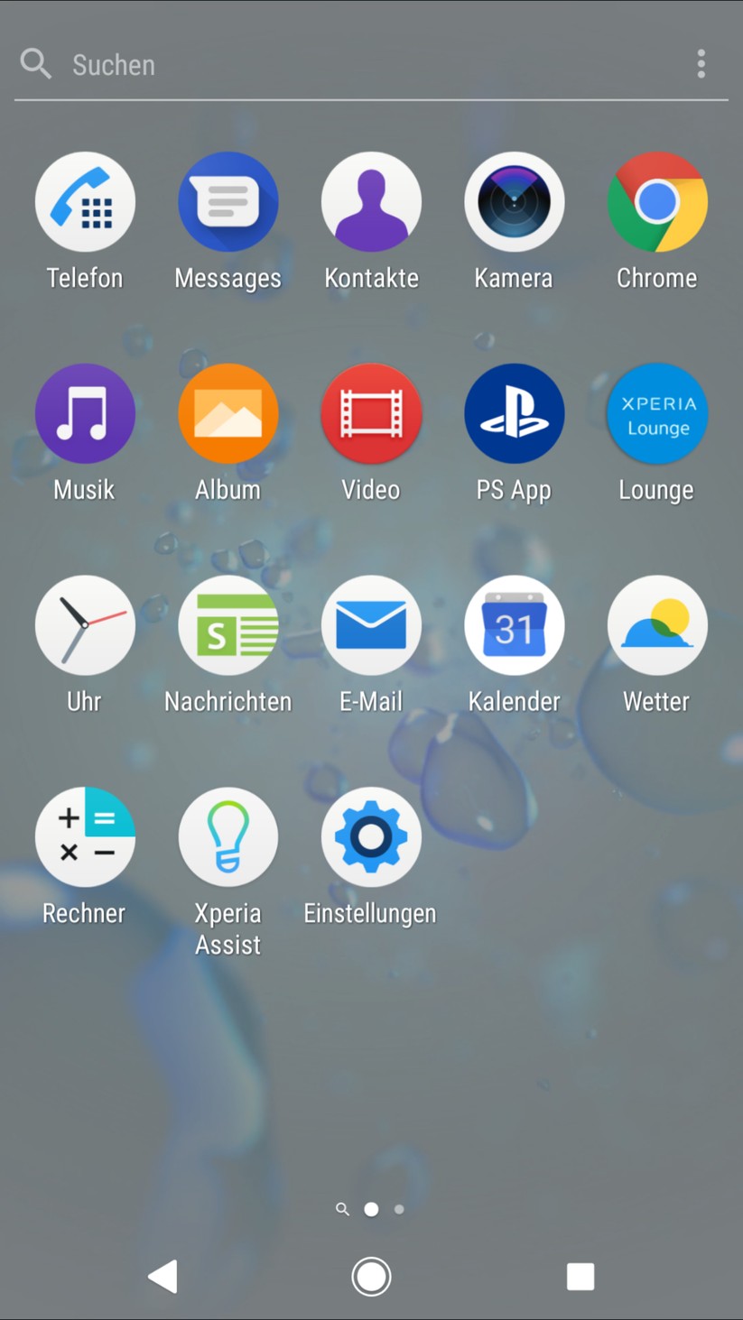 Hauptmenü (App-Drawer)