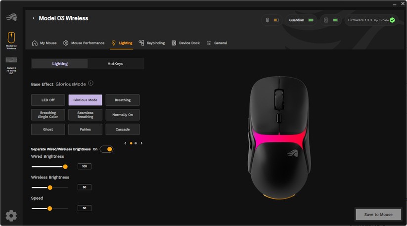 Glorious Model O3 Wireless - Bilder App