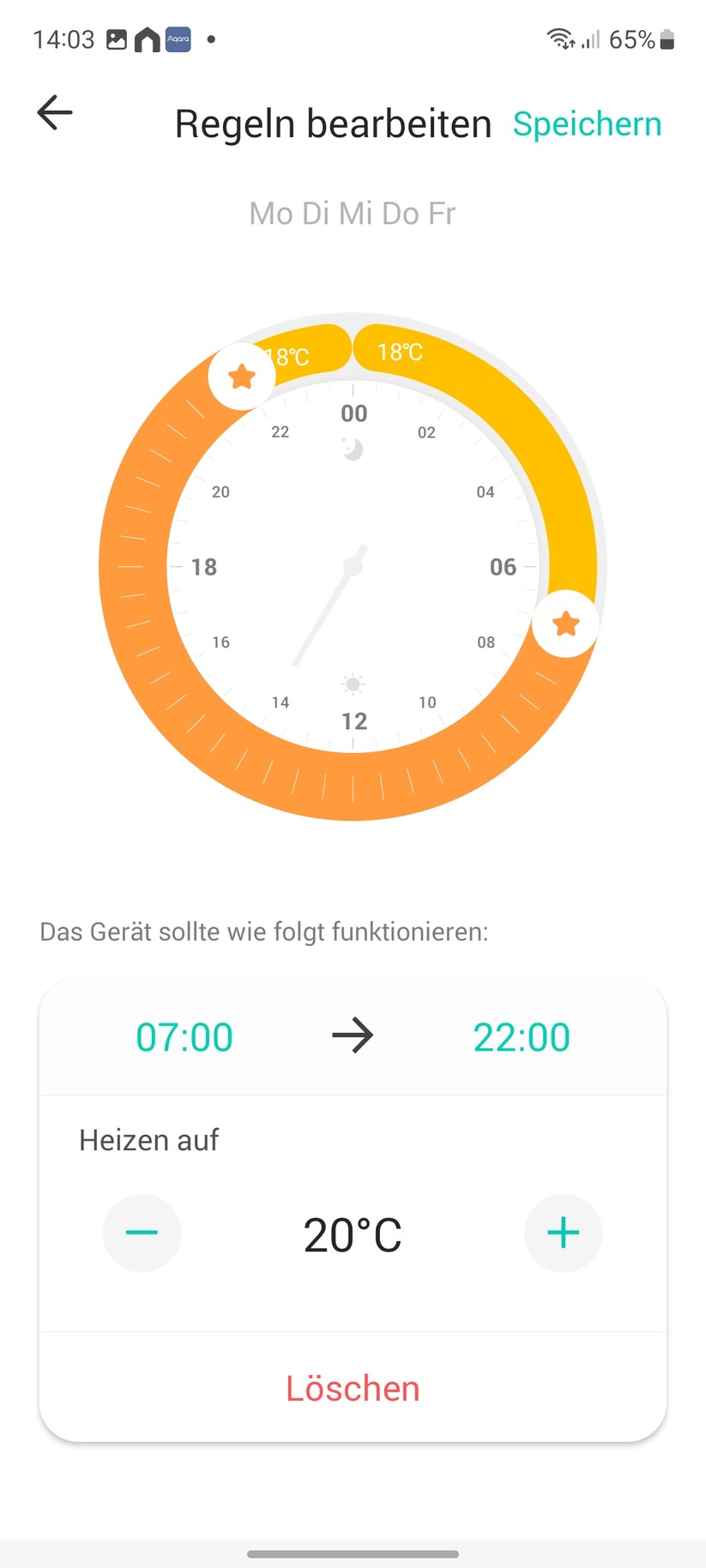  App, Einstellungen und Heizpläne