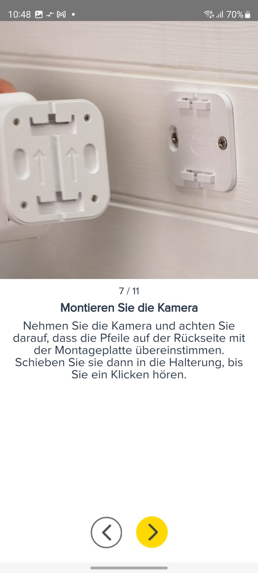 Yale Smart Outdoor Camera: Montageanleitung in der App
