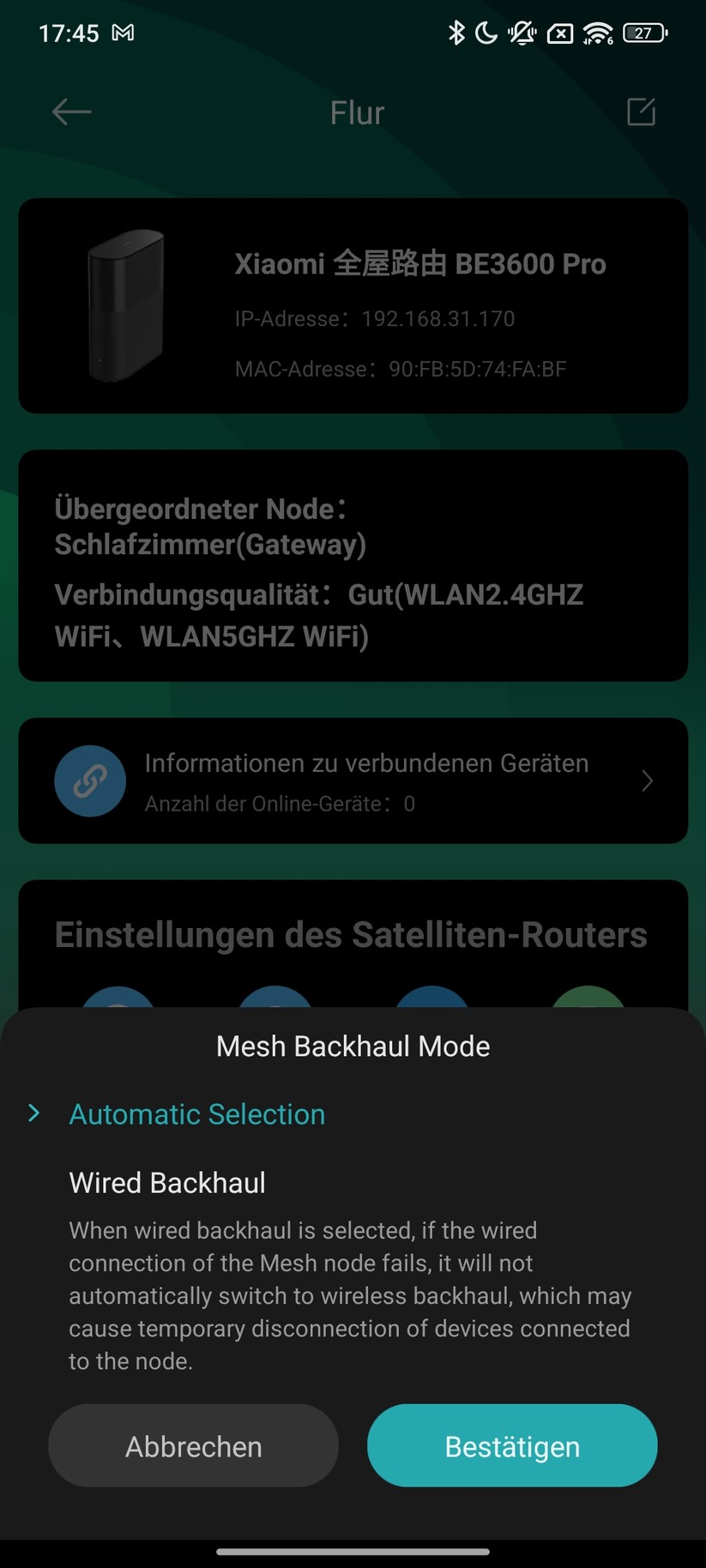 Xiaomi BE3600 Pro – App