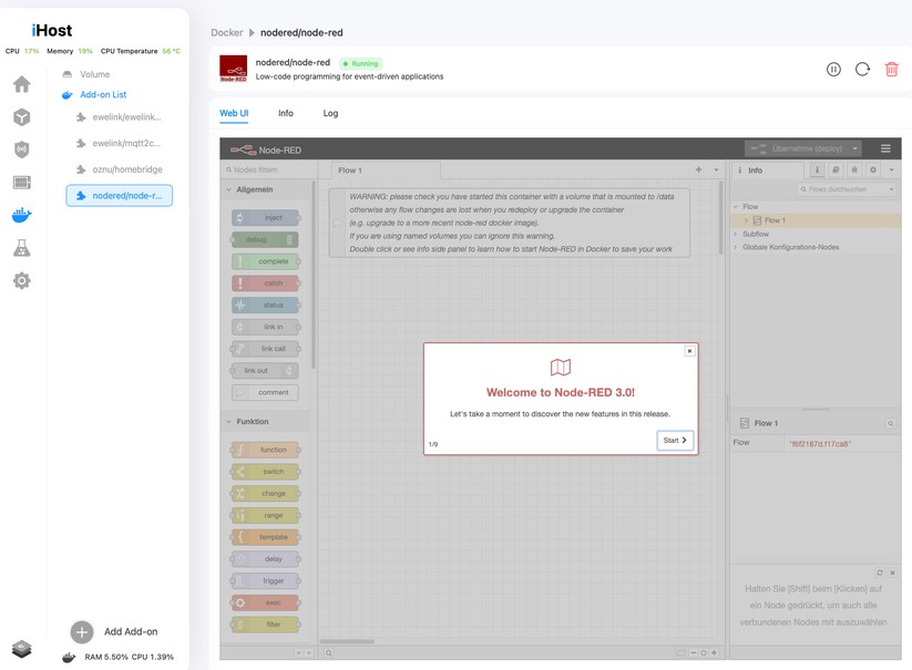 Smart-Home-Zentrale Sonoff iHost: Zigbee, Docker, Homebridge, Node-RED