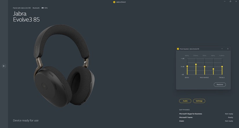 Jabra Evolve3 85 - Bilder Desktop-App