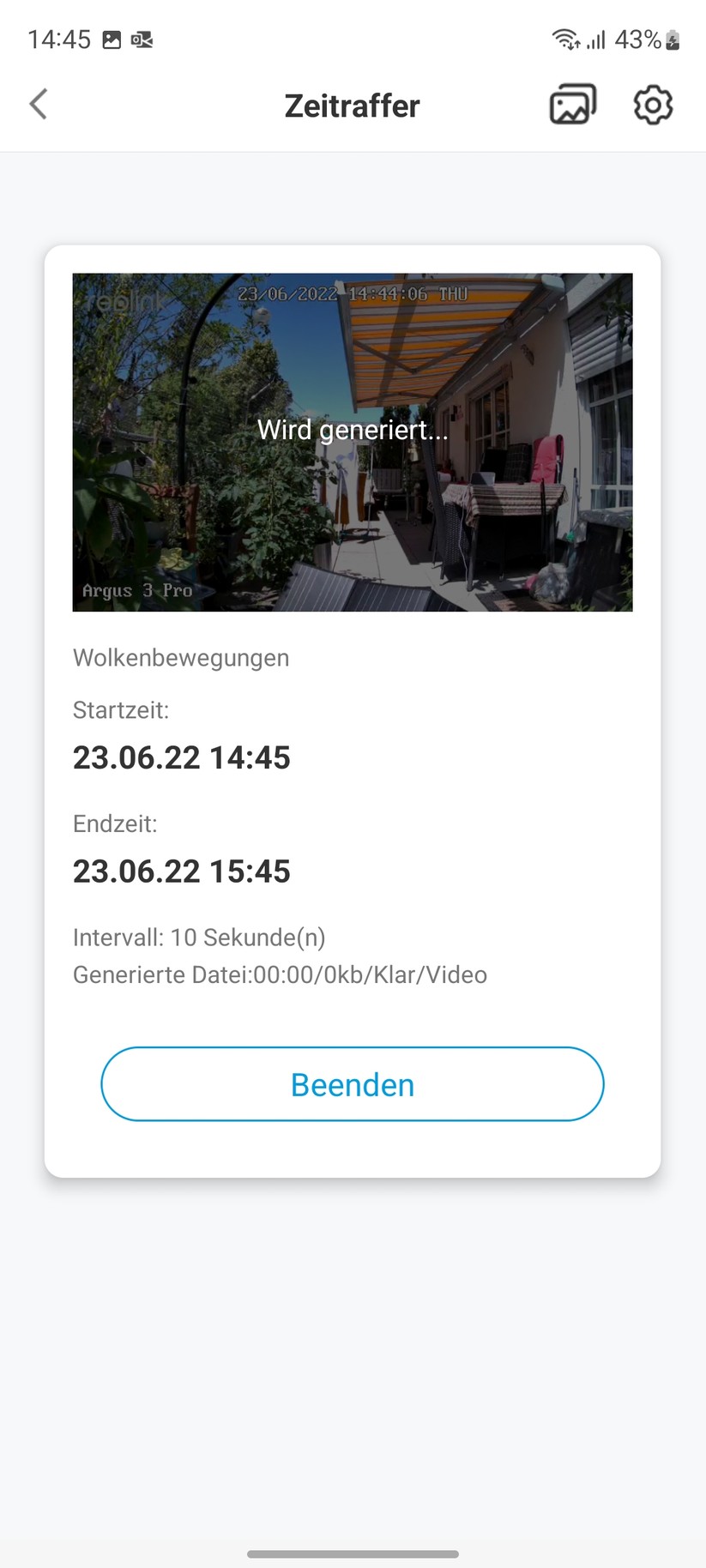 Reolink Argus 3 Pro: App