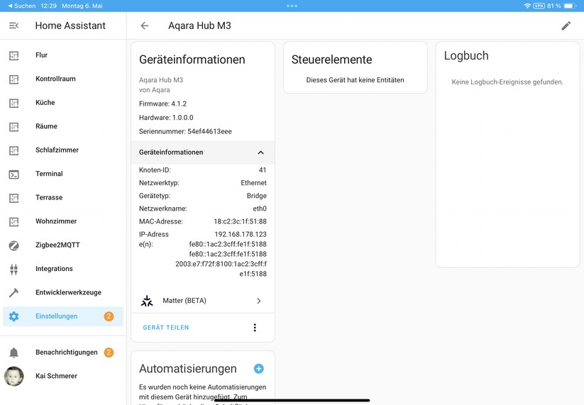 Dank Matter kann man den M3 auch unter Home Assistant, Homey Pro und Apple Home einbinden.