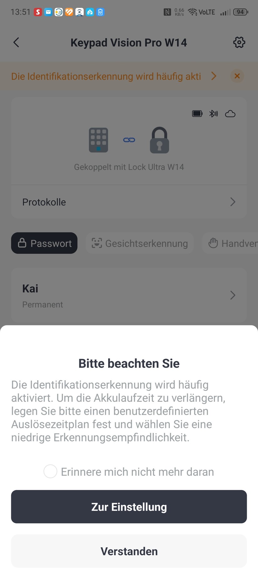 Switchbot Lock Ultra Vision Pro: Einrichtung und Steuerung erfolgen mit der Switchbot-App, für die man sich registrieren muss.