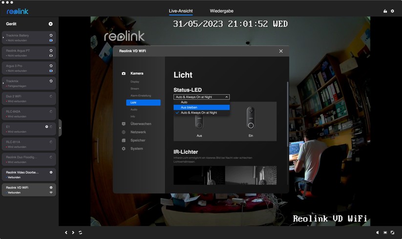 Reolink Video Doorbell WiFi/PoE: Desktop-App
