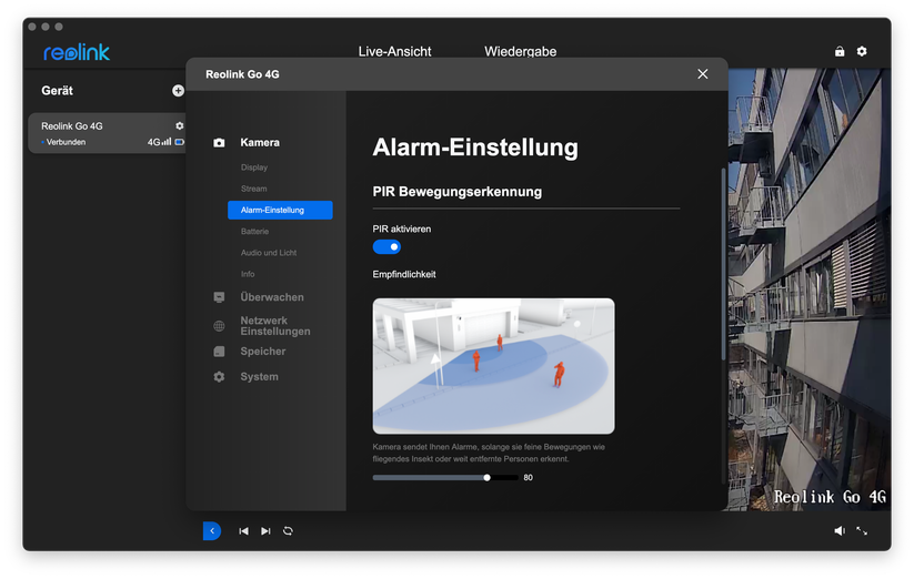Reolink Go 4G/LTE: Desktop-Anwendung