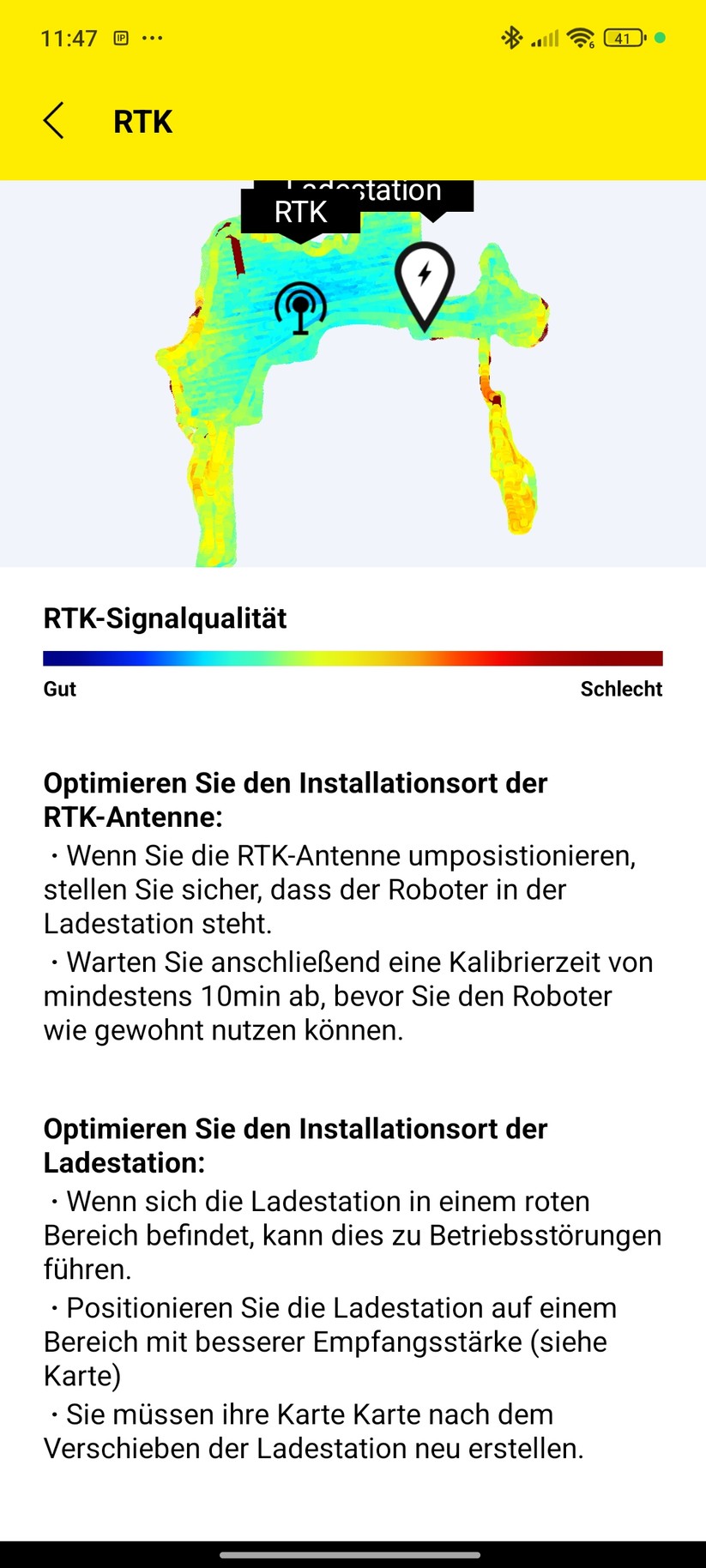 Mit der Kärcher-App Outdoor-Robots wird der RCX 6 in Betrieb genommen und gesteuert.