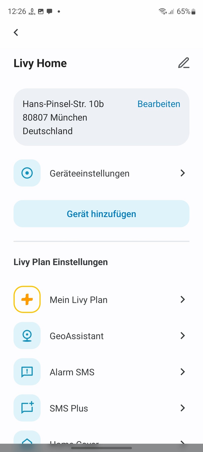 Livy Alive: Einstellungen