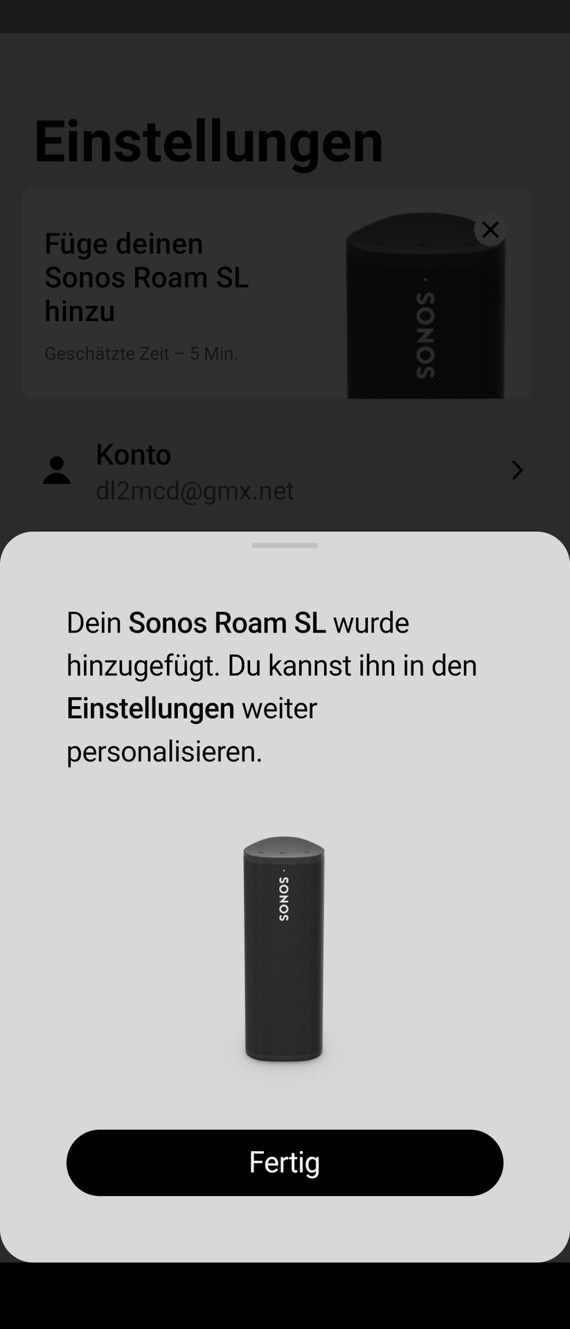 Sonos Roam SL - App 
