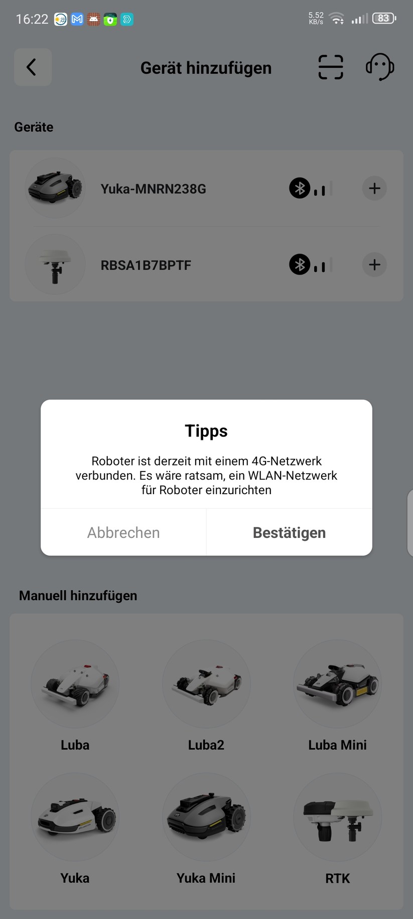  Einrichtung mit App