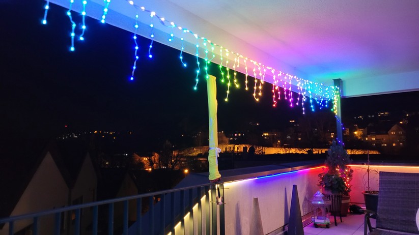 Govee Neon Rope Outdoor mit Eiszapfen-Lichterkette und String Lights