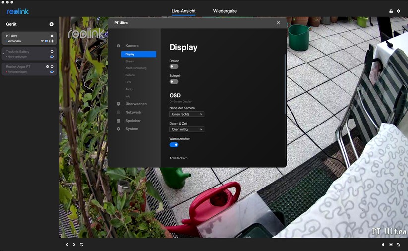Reolink Argus PT Ultra: Einstellungen mit Desktop-App