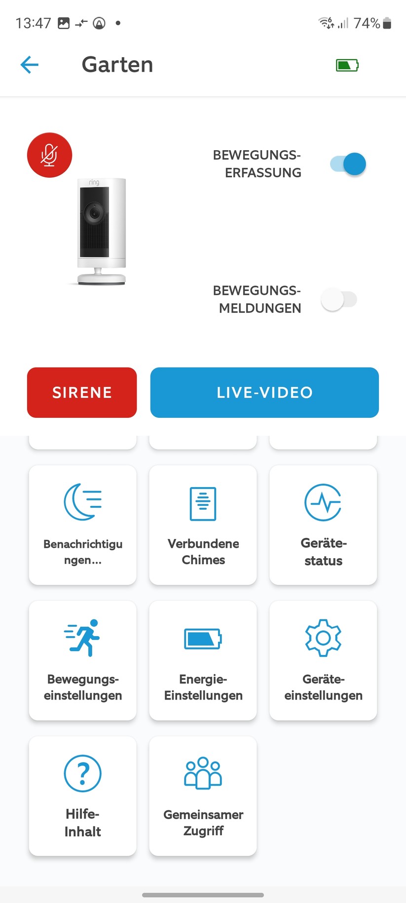 Ring Stick Up Cam Pro Akku: Die Kamera bietet viele Funktionen und Konfigurationsmöglichkeiten.