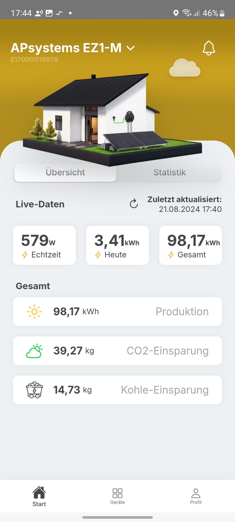 Solakon-App zur Einrichtung des APsystems-Wechselrichter EZ1-M