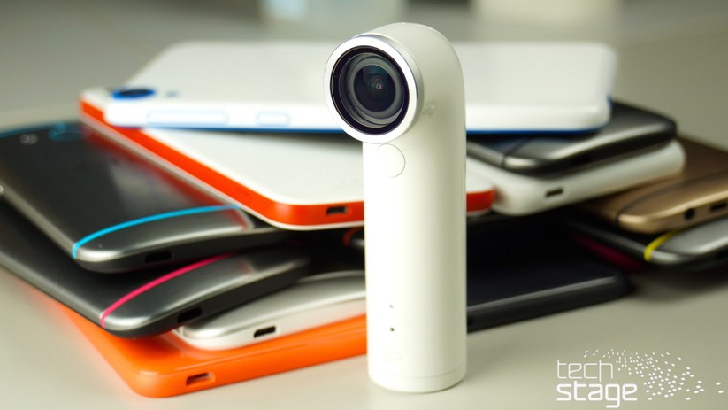 Mit Hilfe eines optischen Sensors im Griff und eines Bewegungssensors merkt die HTC RE, wenn man sie hochhebt – und schaltet sich ein.