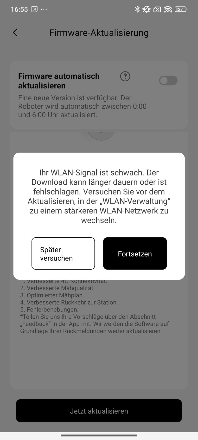 Mova 1000 – Einrichtung