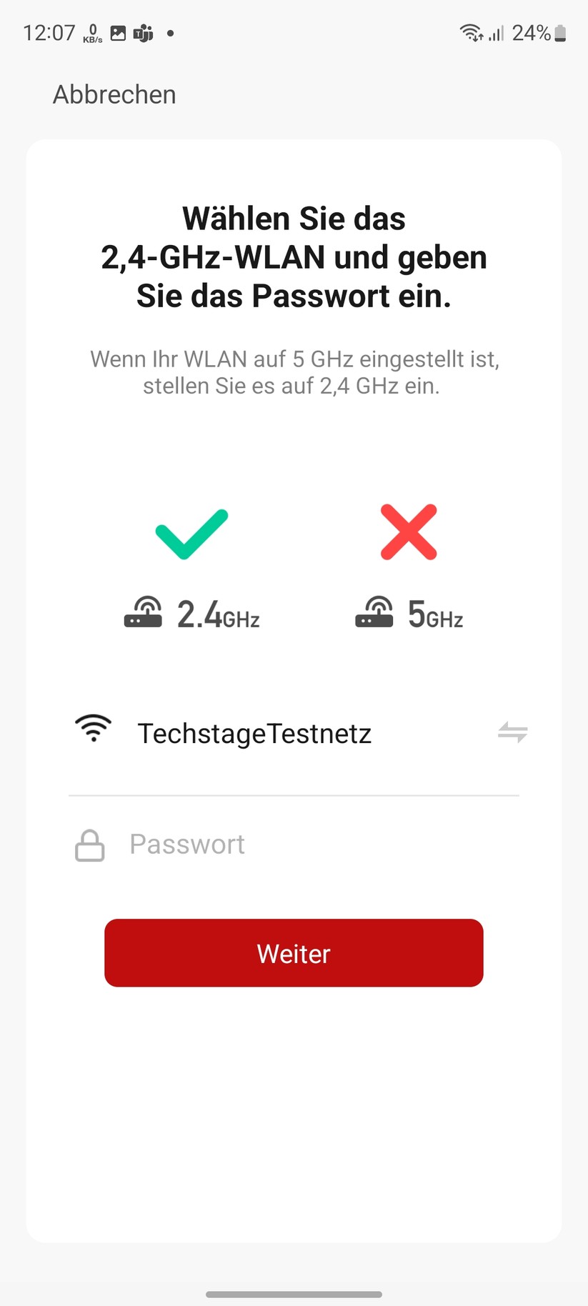  App - Inbetriebnahme