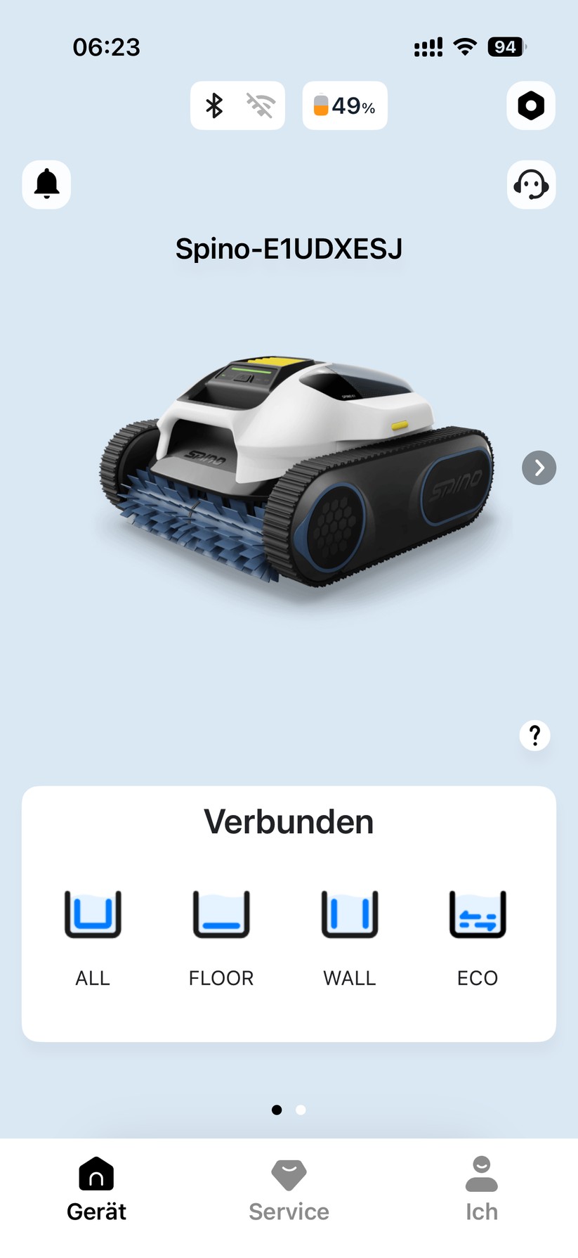 Mammotion Spino E1 - Bilder App