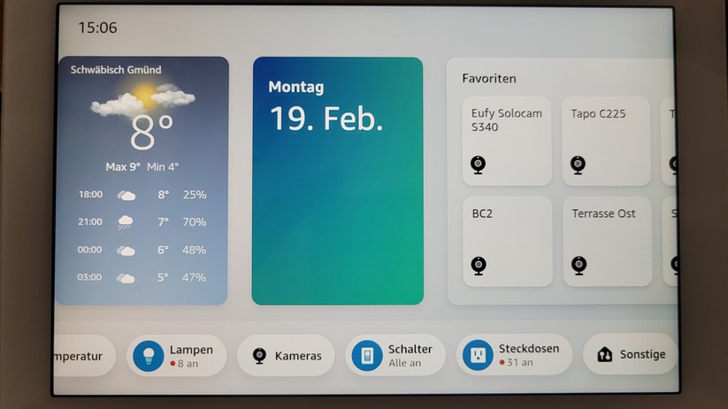 Amazon Echo Hub: Konfiguration und Oberfläche