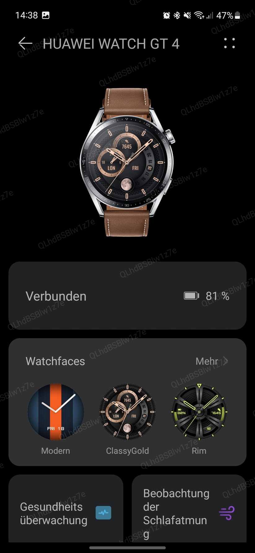 Huawei Watch GT 4 - Health App