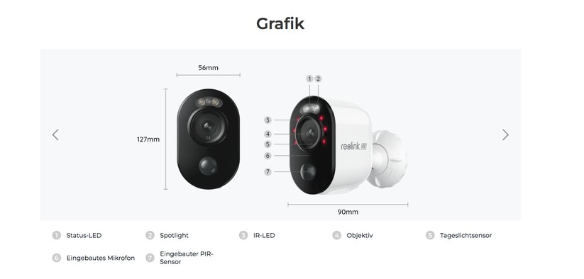 Reolink Argus 3 Ultra: Technische Daten