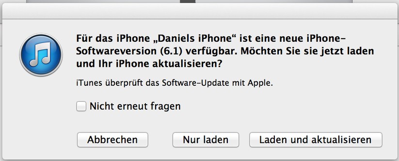 Das Software-Update darf für diese Version von evasi0n nicht höher als 6.1 sein. Bis dahin ist ein Update kein Problem.