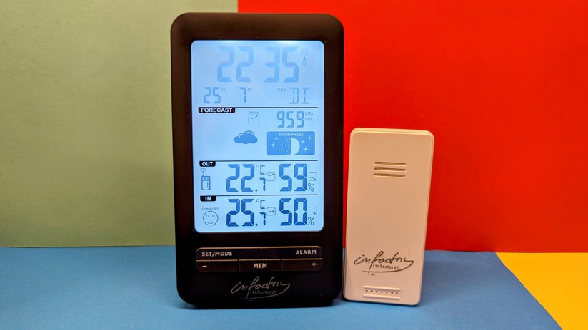 Wetterstation Infactory FWS-170 mit kompaktem Außensensor