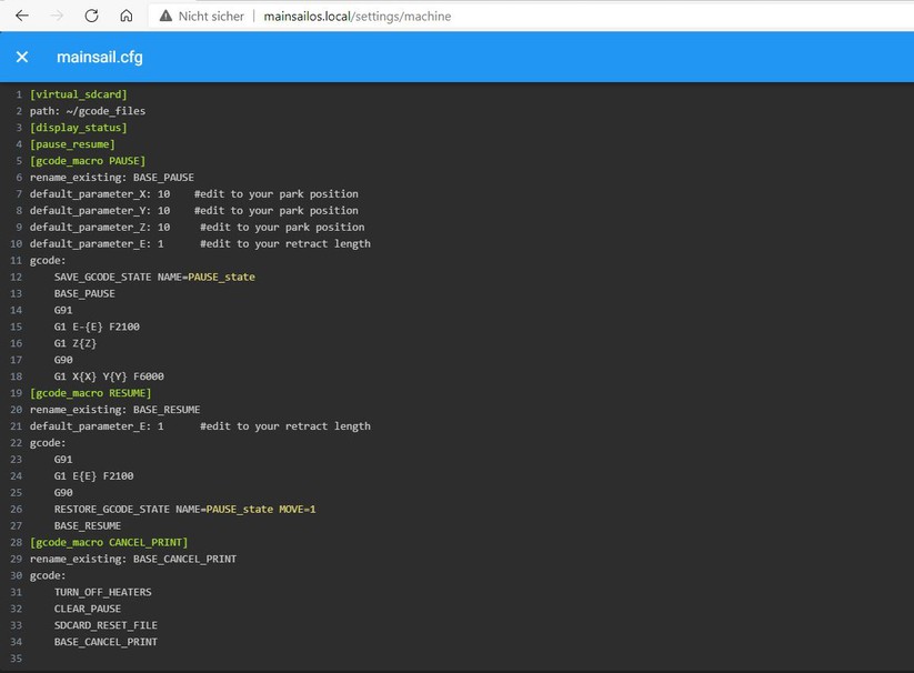 Einrichtung MainSailOS: