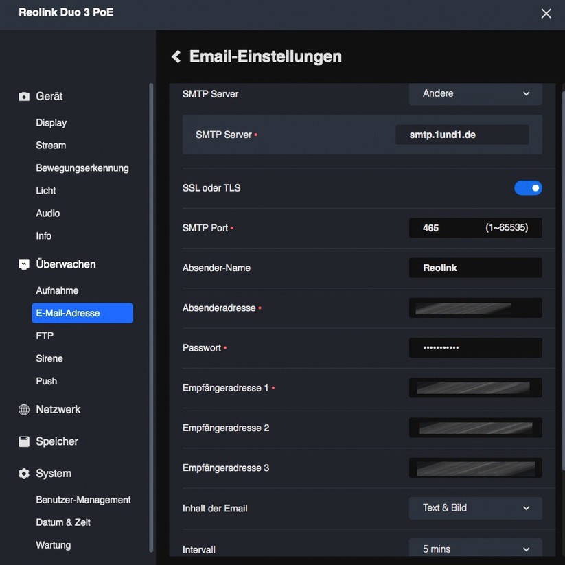 Reolink Duo 3 PoE: Bewegungsspur, Testaufnahmen, Zoom, Stitching