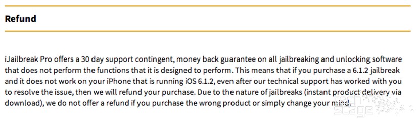 Die Geld-Zurück-Garantie ist keinen Pfifferling wert. Gekauft habe ich den Zugang zu iJailbreak Pro ja wegen iOS 7 – hier geht es aber nur um iOS 6.1.2. Den Support habe ich dennoch kontaktiert. Auf eine Antwort oder gar Erstattung meiner Kohle hoffe ich aber nicht.