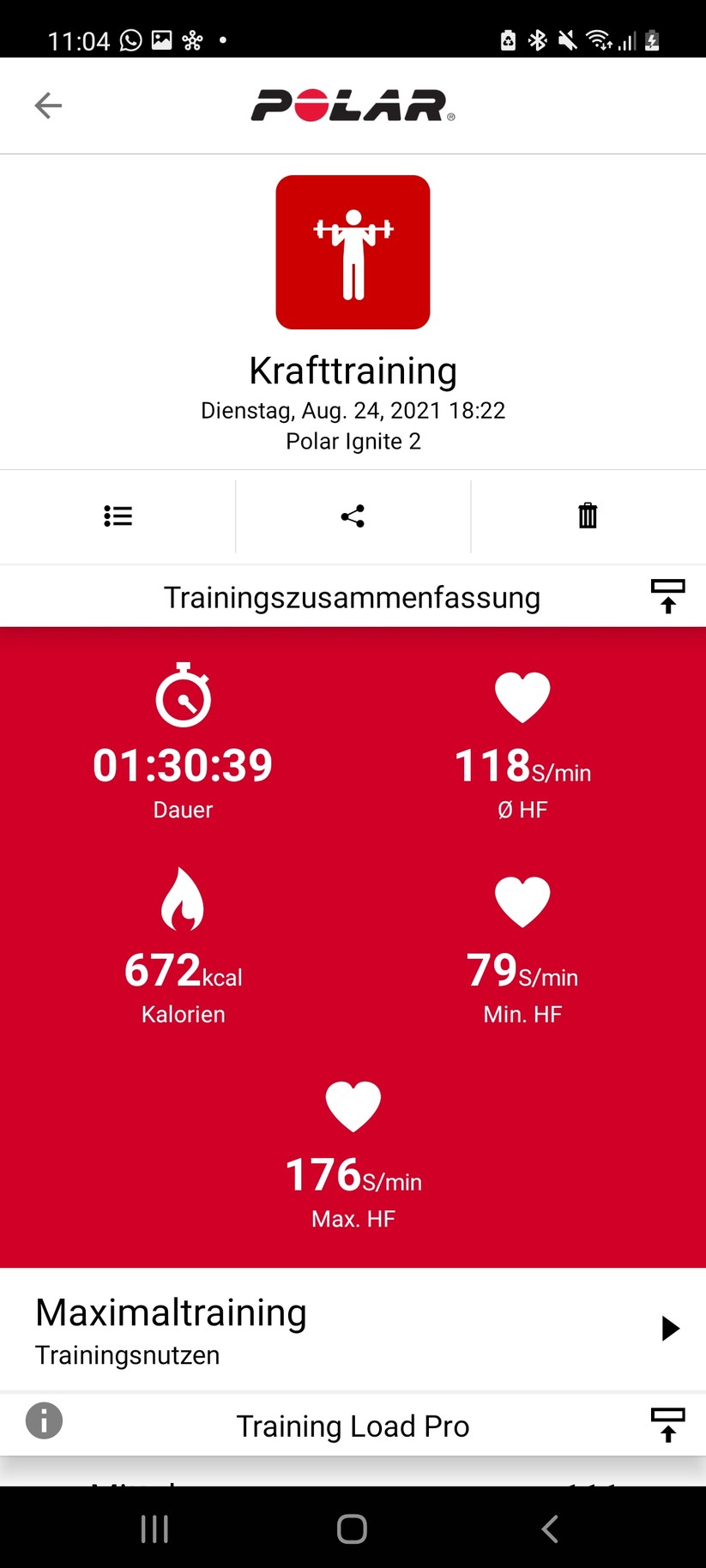 Polar Ignite 2 - Polar Flow App
