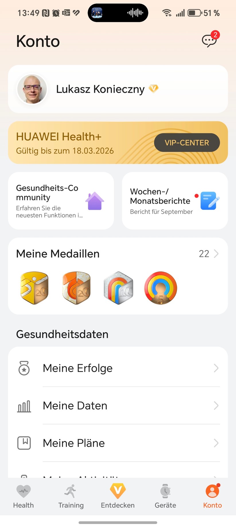Huawei Watch GT 6 - Health App