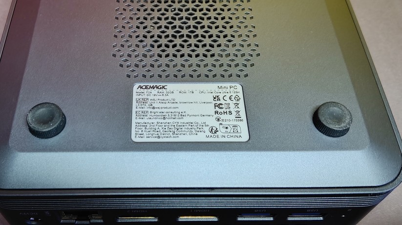 Mini-PC Acemagic F2A mit Intel Core Ultra 5 125H oder mit Core Ultra 7 155H, 32 GB RAM, 1 TB-NVMe-SSD