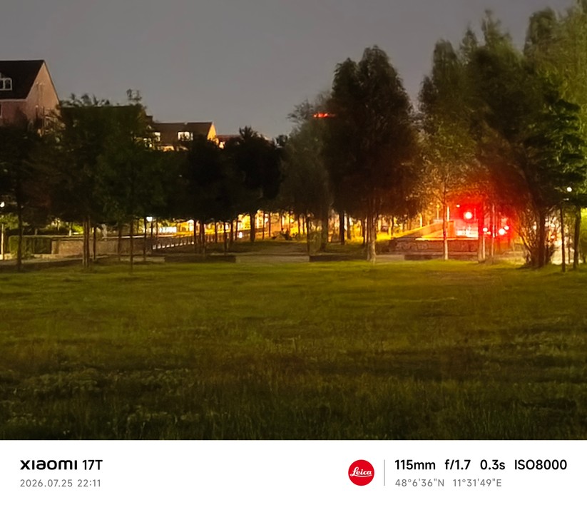 Xiaomi 17T: Telekamera bei Nacht (5x Zoom)