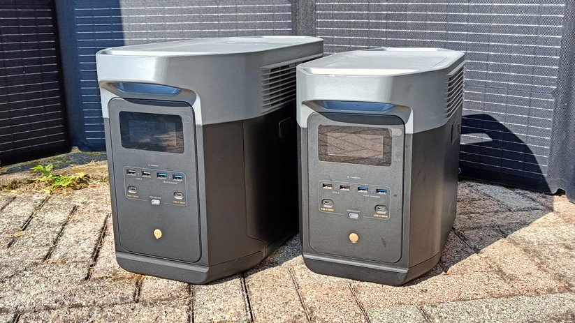 Ecoflow Delta 2 Max neben der kleineren Ecoflow Delta 2.