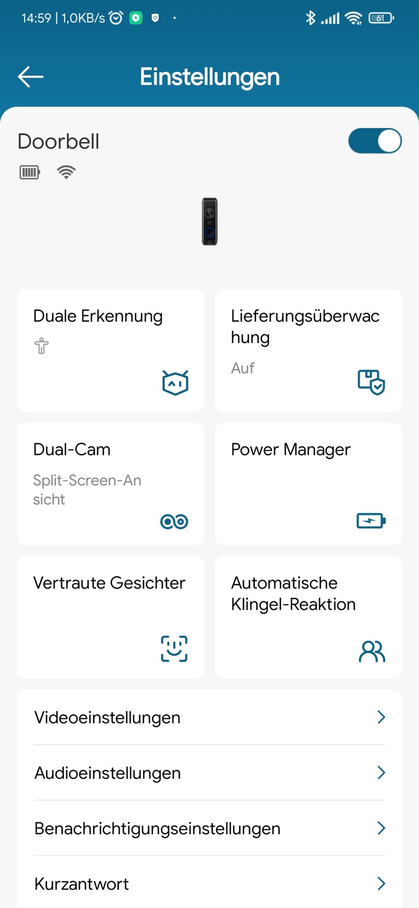 Eufy Video Doorbell Dual - App