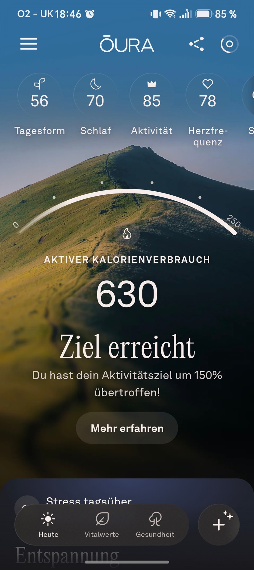 Oura Ring 5: App-Screenshots