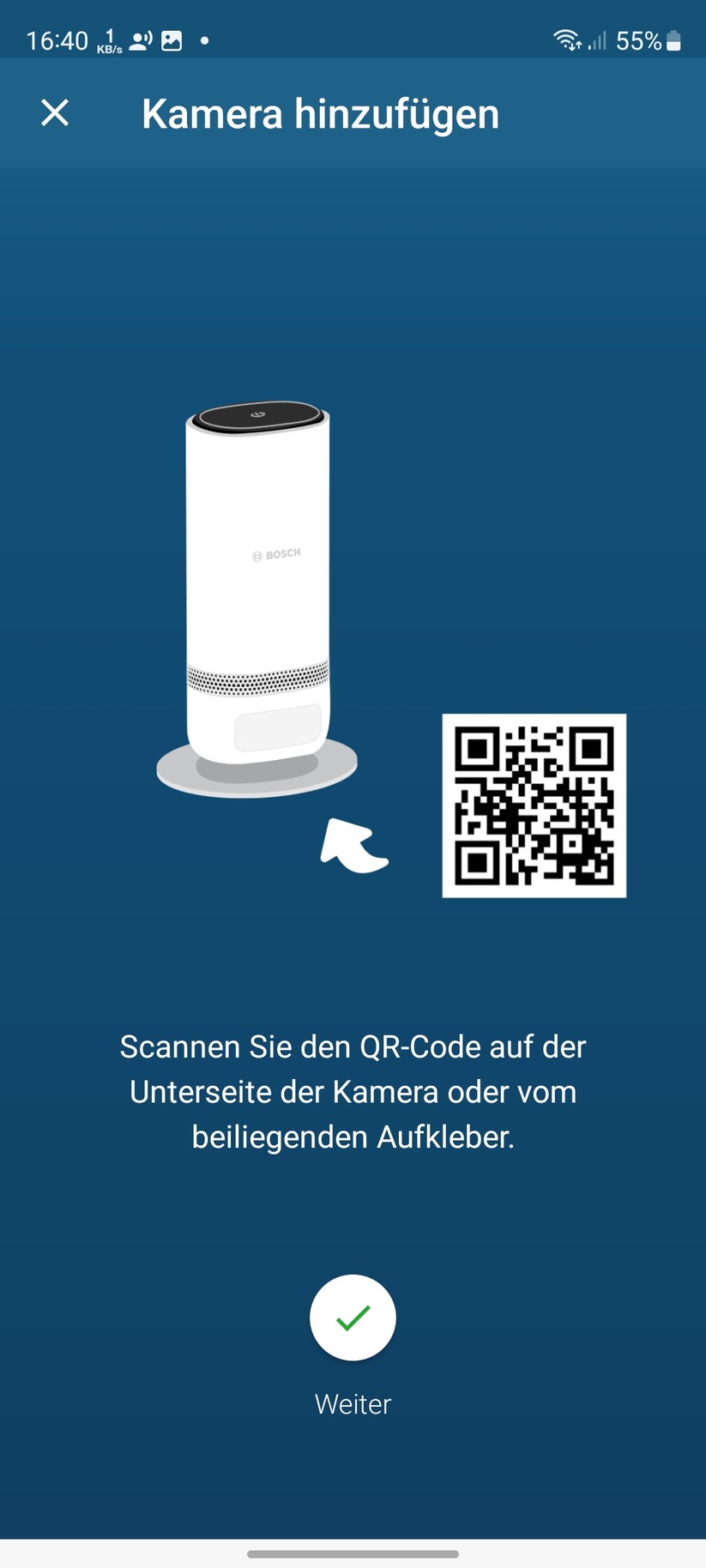 Bosch Eyes Innenkamera II: Einrichtung