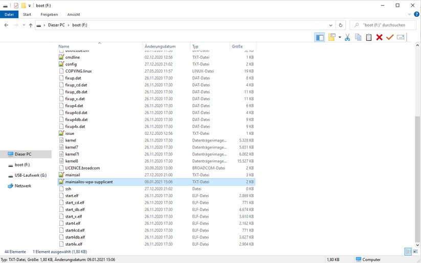 Einrichtung MainsailOS: