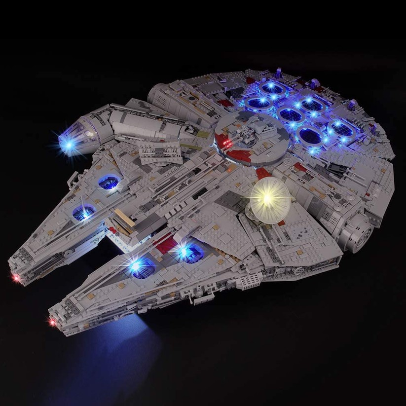 BRIKSMAX Beleuchtungsset für Lego Millennium Falcon Ansicht seitlich