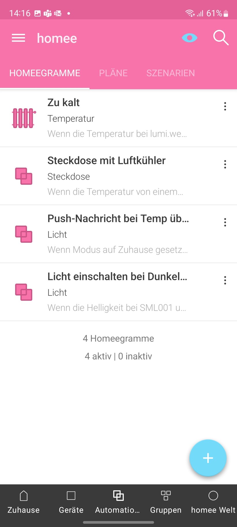 Homee: Smartphone- und Web-App
