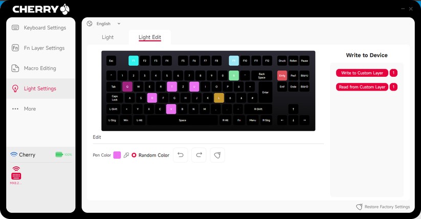 Cherry Xtrfy MX 8.2 Pro TMR Wireless - Bilder App 