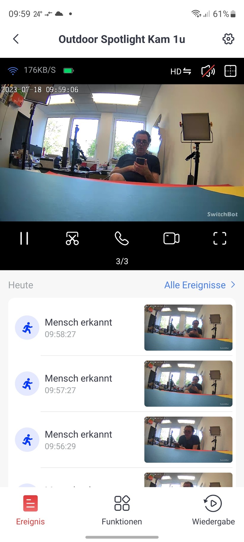 Switchbot Outdoor Spotlight Cam: App, Einstellungen, Bilder