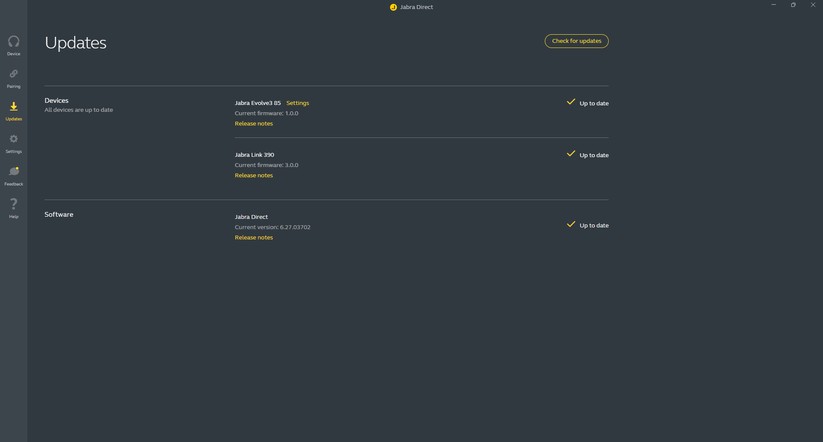 Jabra Evolve3 85 - Bilder Desktop-App