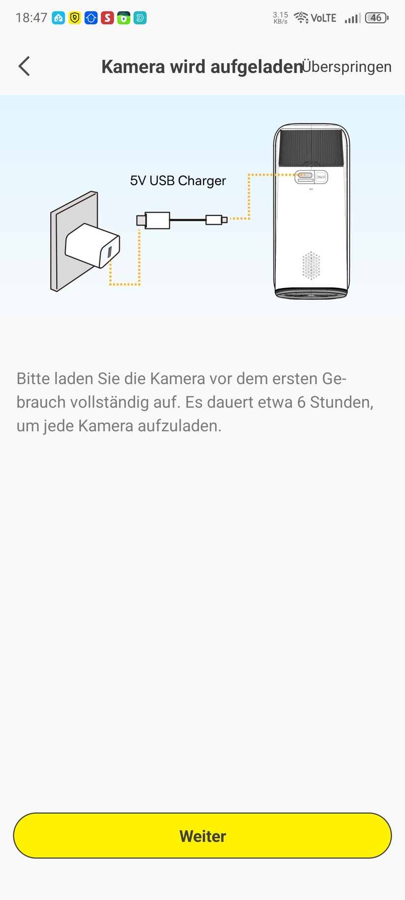 Die Inbetriebnahme der Überwachungskamera erfolgt mit der App Baseus Security