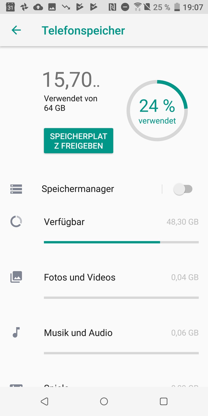 Speicherübersicht